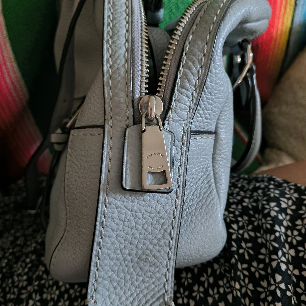 Coach Andi mini Backpack pebbled leather light blue